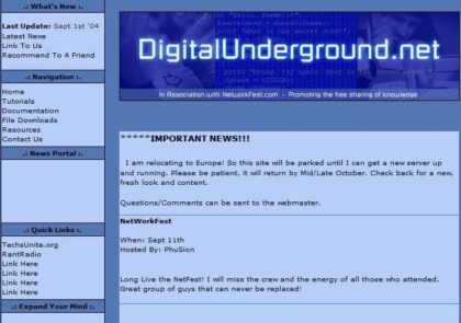 Digital Underground Gaming Blog 2001-04