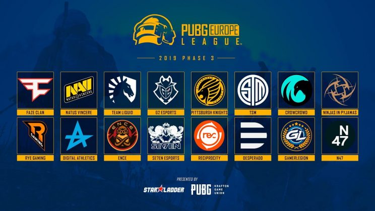 PUBG Europe League Phase 3 Teams